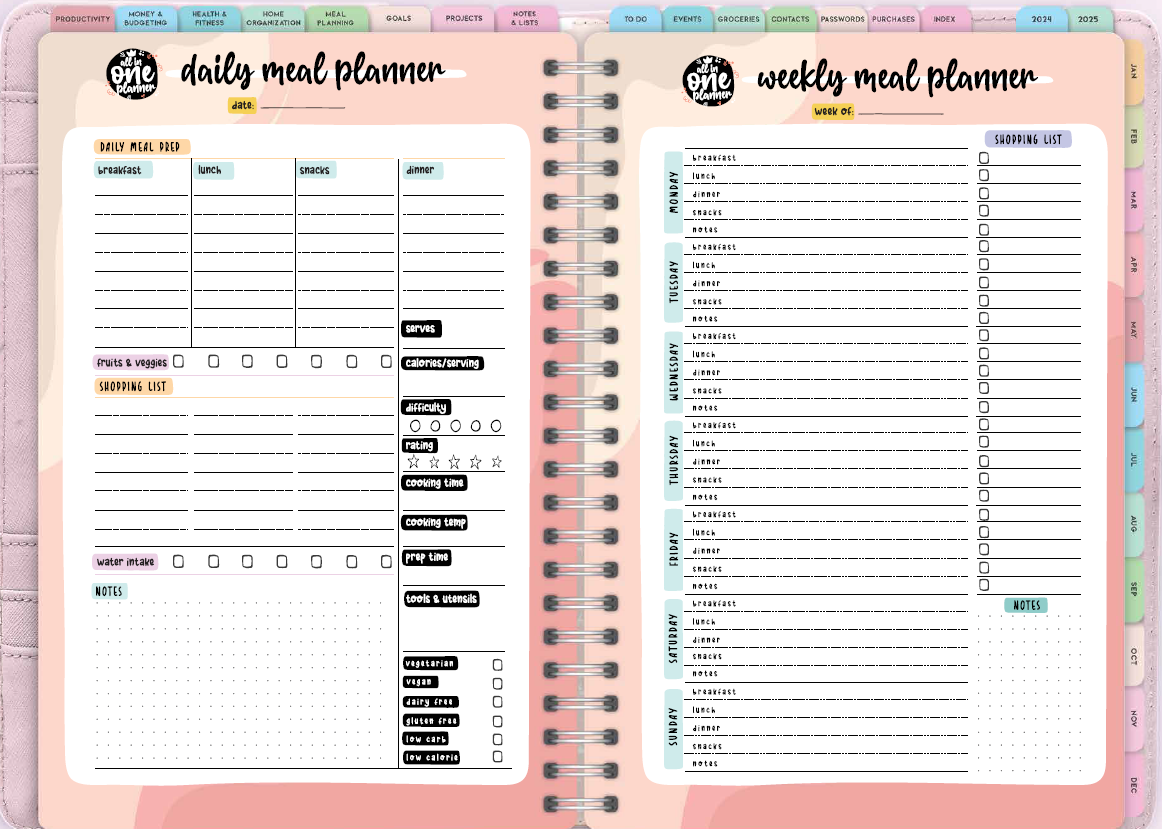 2024 Digital Planner with ALL FUNCTIONS | ALL TRACKING | Goal, Habit, Money, Health