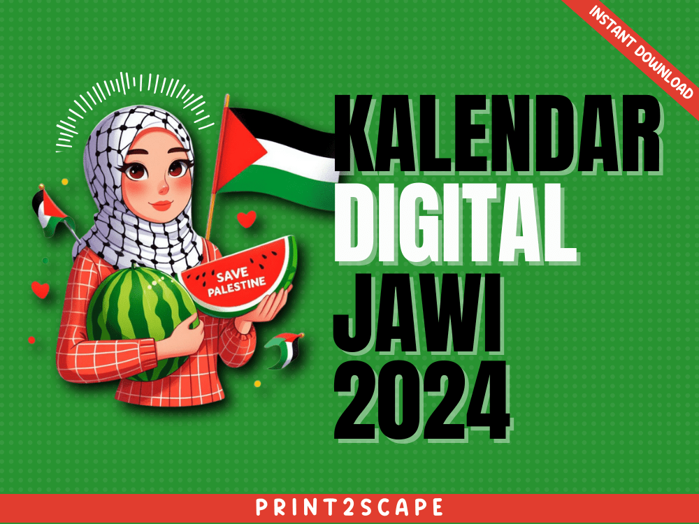 Save Palestine Kalendar Digital Jawi 2024