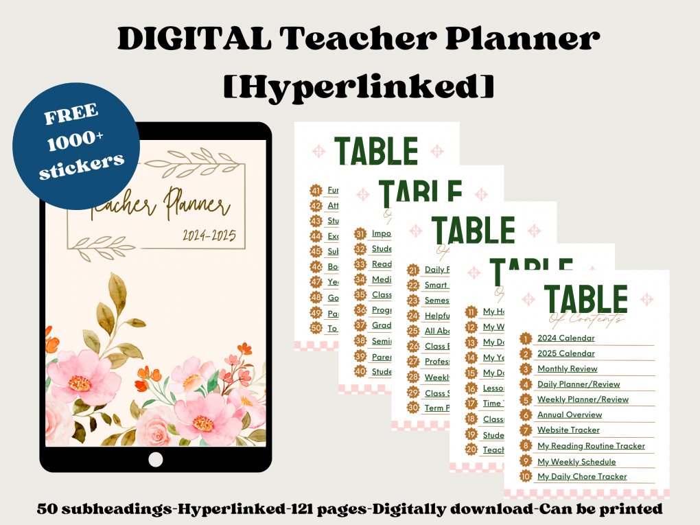 Digital Teacher Planner/Planner untuk Guru/Cikgu