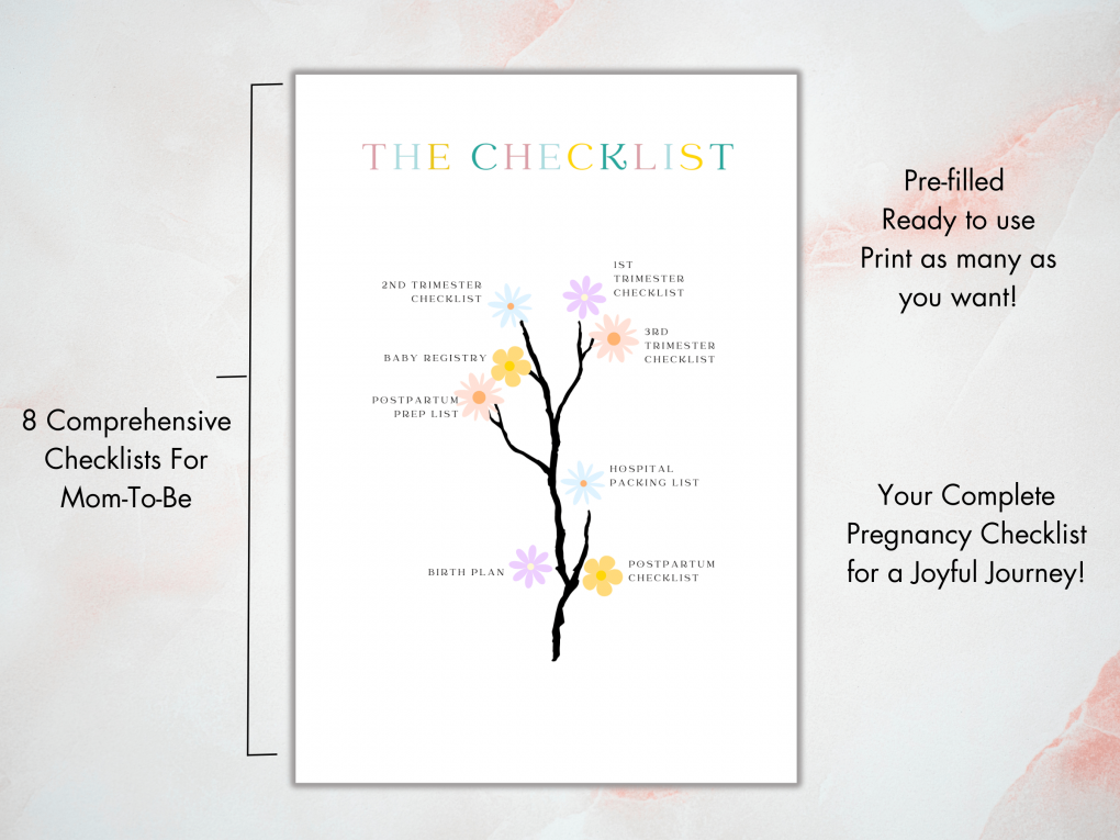 Pregnancy Checklist Ultimate Bundle Printable