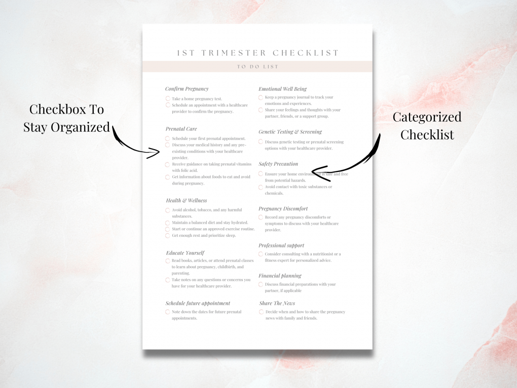 Pregnancy Checklist Ultimate Bundle Printable