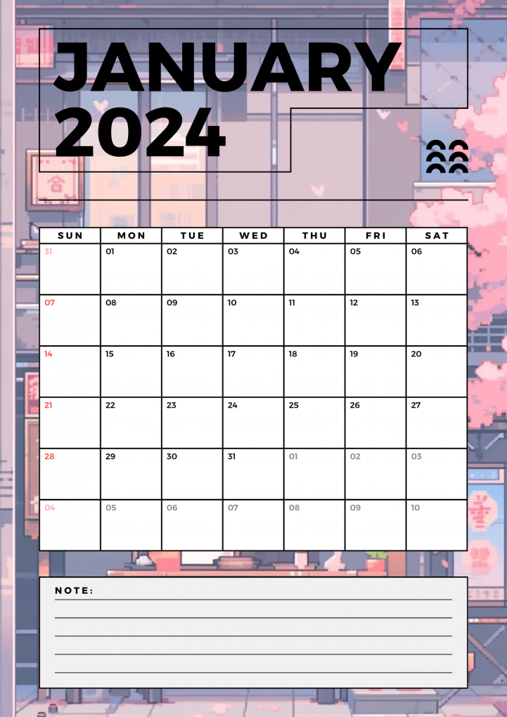 Anime Pixel Journal Planner 2024