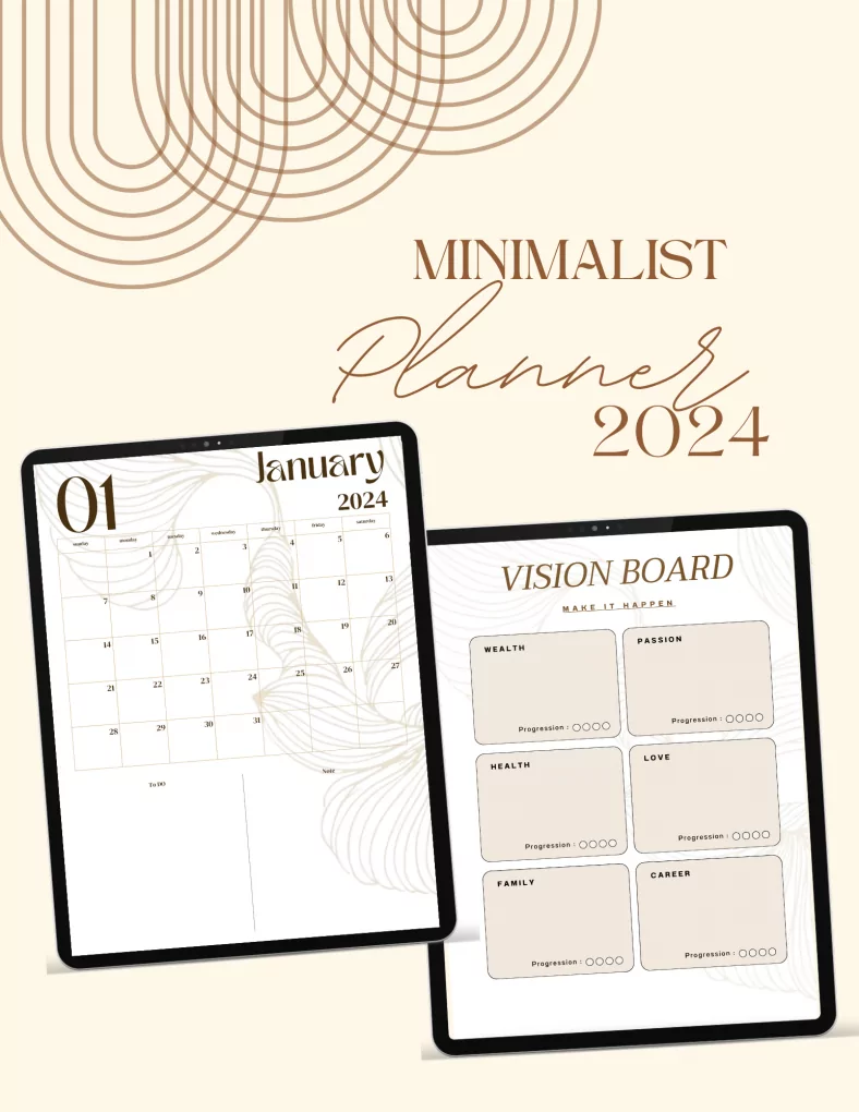 Minimalist Beige Planner | Suitable for printing & Cooperate Gift | Personal Daily Journal | 2024