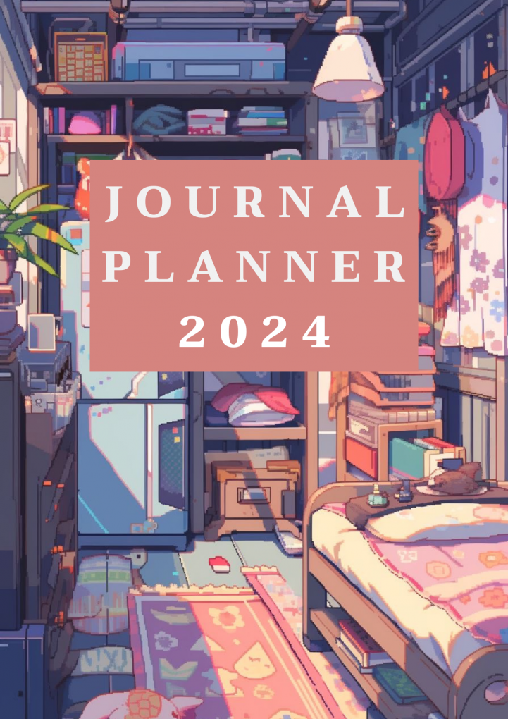 Minimalist Anime Pixel Journal Planner 2024