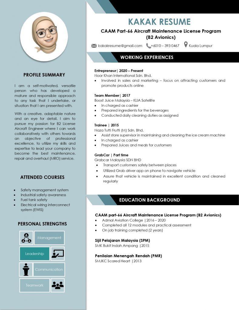 Template Resume Murah : KR13 2 PAGES - BLUE