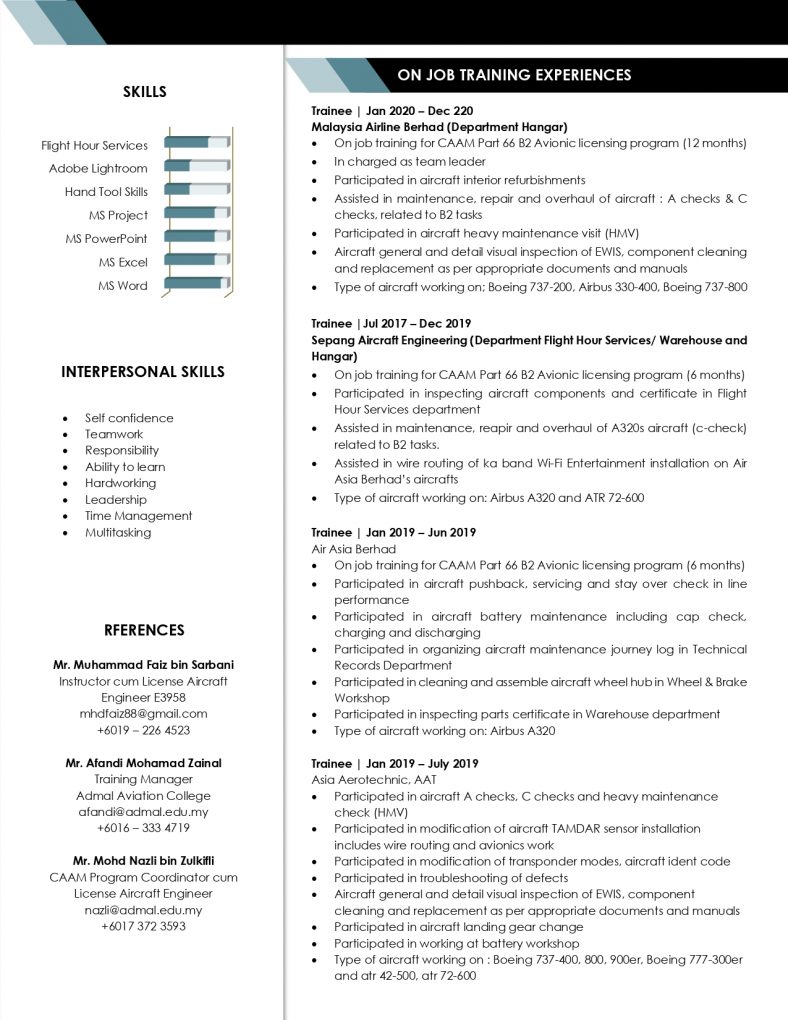 Template Resume Murah : KR13 2 PAGES - BLUE