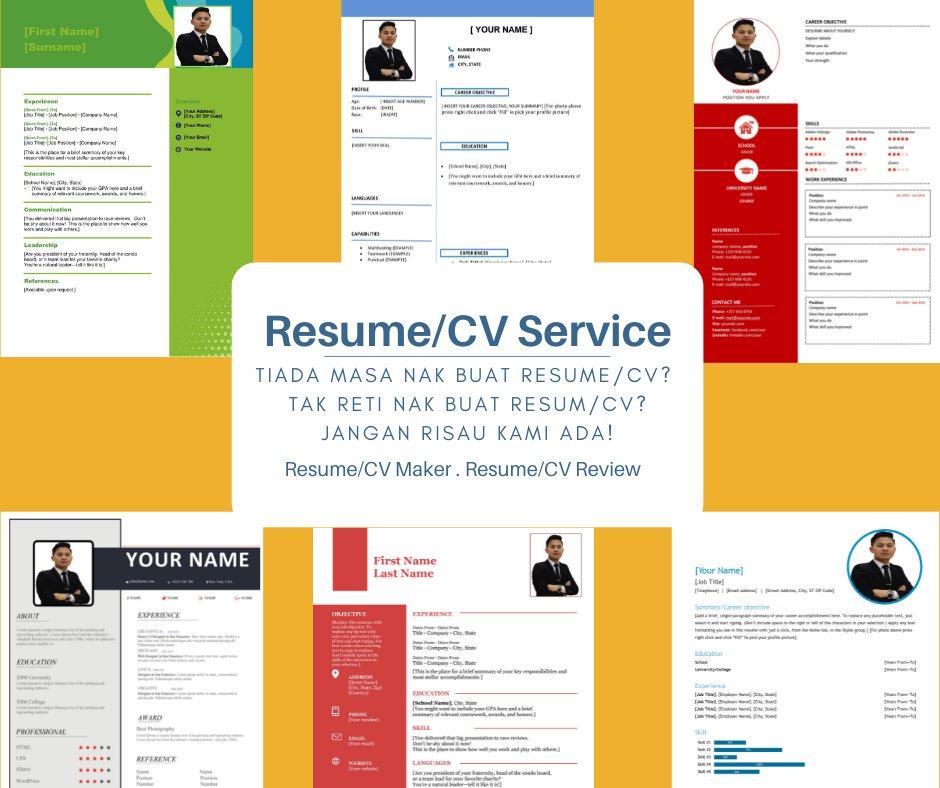 12 Template Resume + 2 Template CV + 2 Template Cover Letter