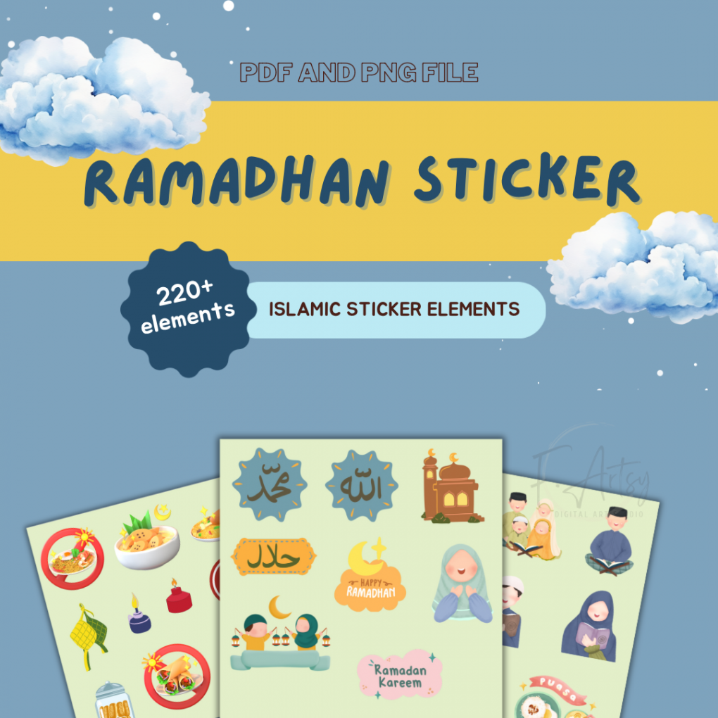 Ramadhan Sticker Book Pack | Islamic Sticker Sheet | Prayers Trending Sticker | Muslim Islamic Sticker Pack | Notion Goodnotes Sticker