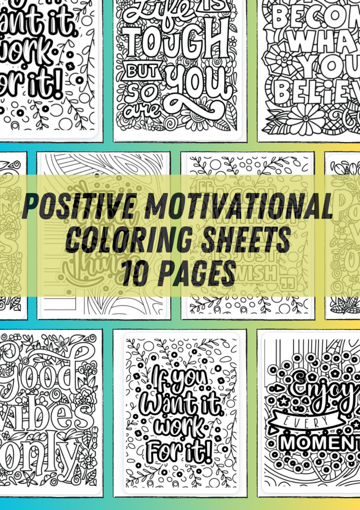Positive Motivational Coloring Book for Adults
