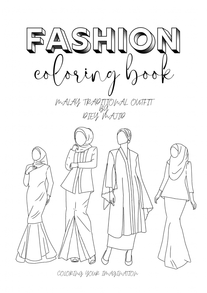 KERTAS MEWARNA FASHION CRAFT MALAY TRADITIONAL OUTFIT (COLORING PAGE)