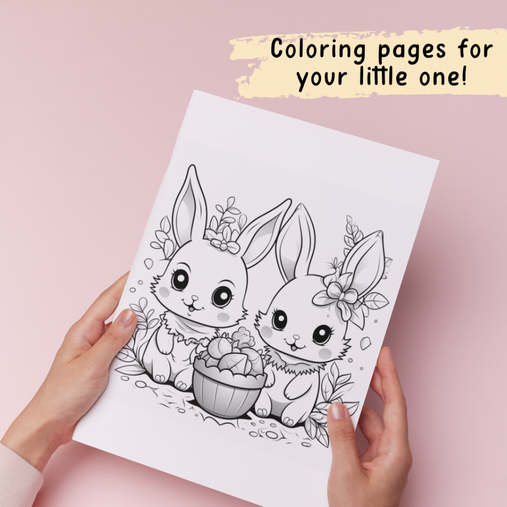 Cute Bunny Coloring Pages, Printable For Kids, toddlers, preschoolers, Preschool Printable, Coloring Pages, Homeschool Printable, coloring