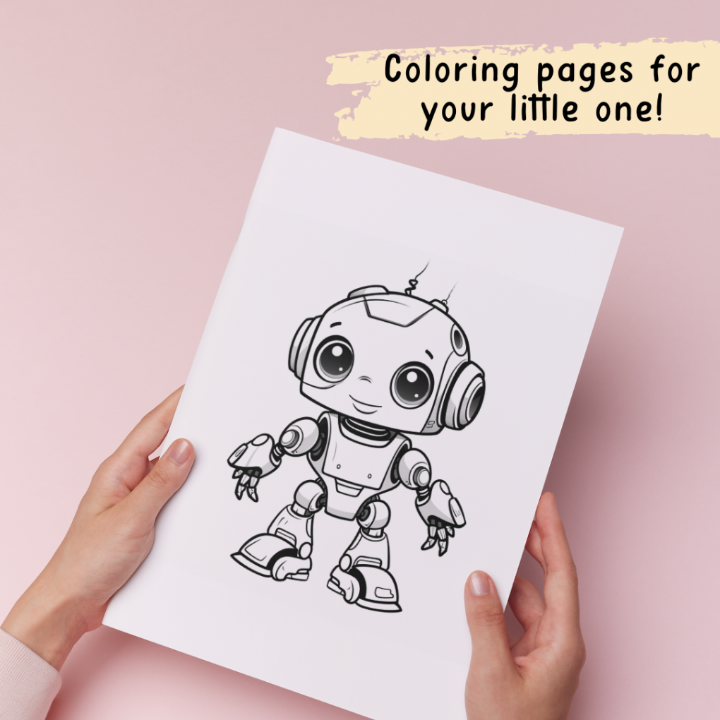 18 Pages Cute Robot Coloring Pages, Printable For Kids, toddlers, preschoolers, Preschool Printable, Coloring Pages, Homeschool Printable