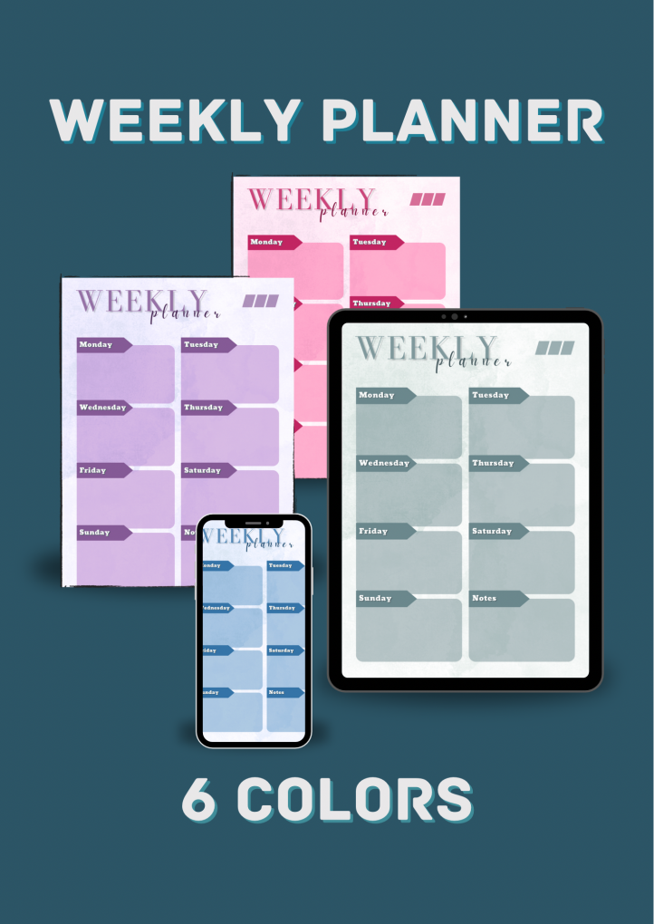 Weekly Planner - 6 colors