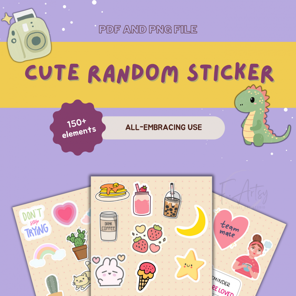 Kawaii Random Sticker Sheet | Ultimate Decoration Sticker | All-use Sticker Pack for Ladies Girls | Dessert Sticker Book