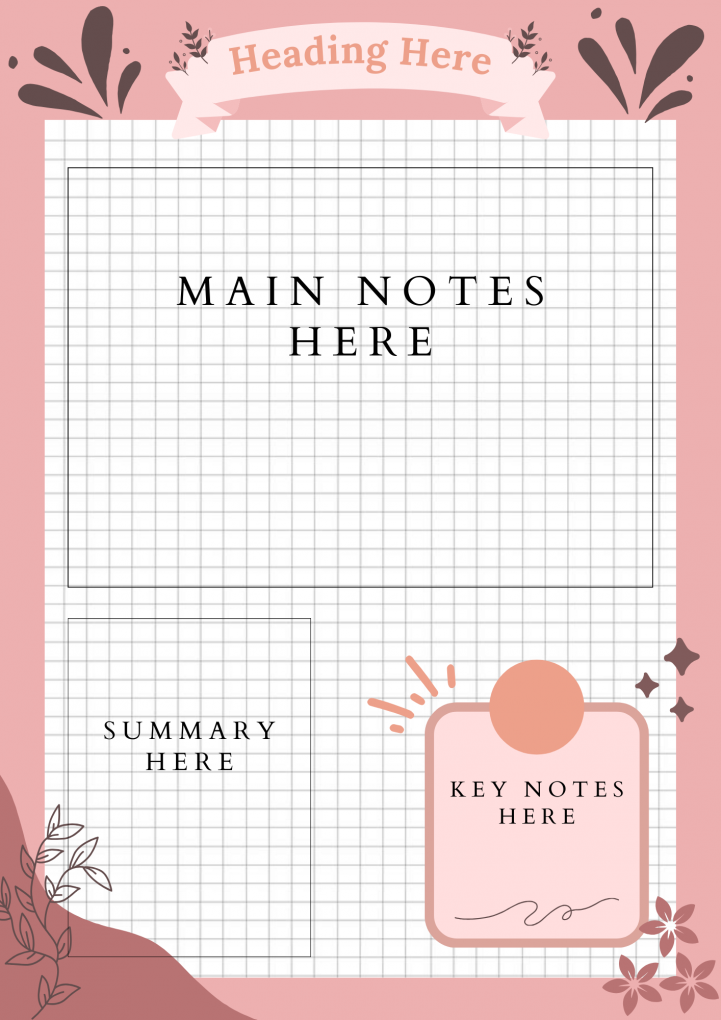 Study Notes Template for Students