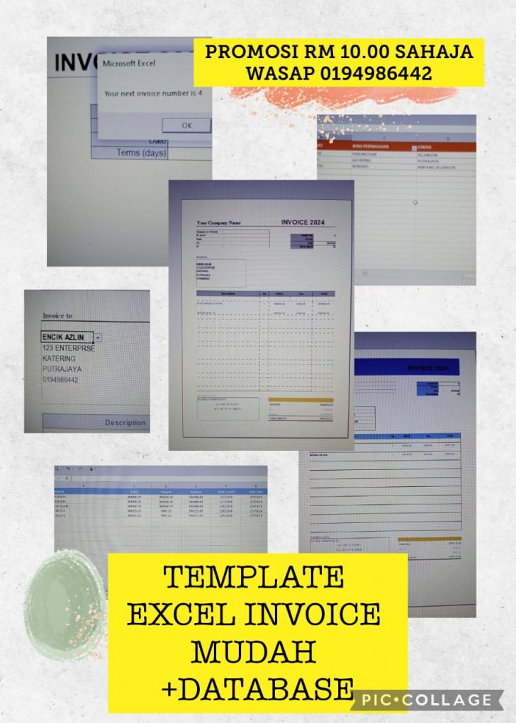 TEMPLATE EXCEL EASY INVOICE + DATABASE