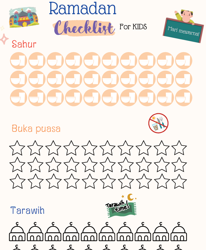 Checklist Ramadhan for Kids