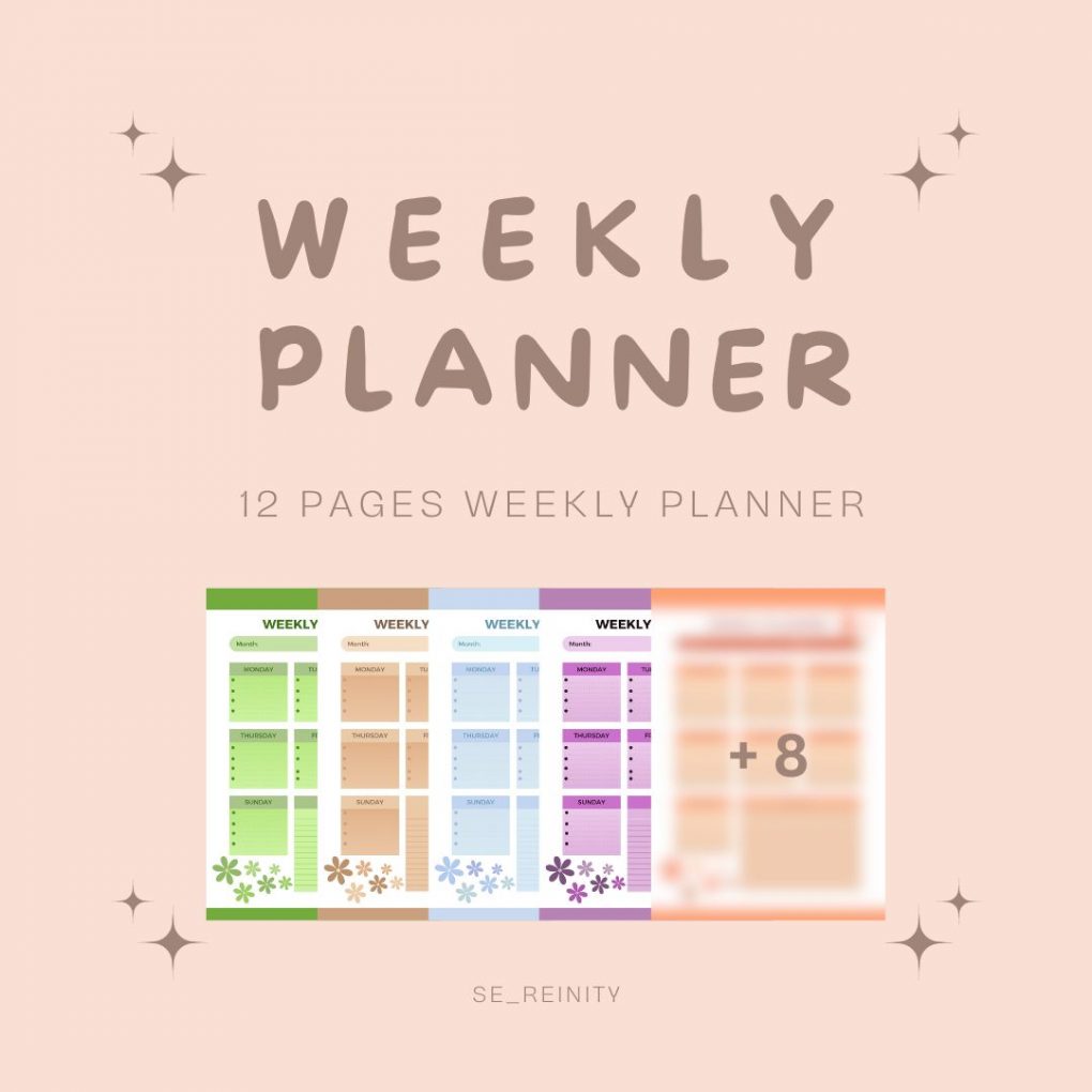 12 PAGES WEEKLY PLANNER