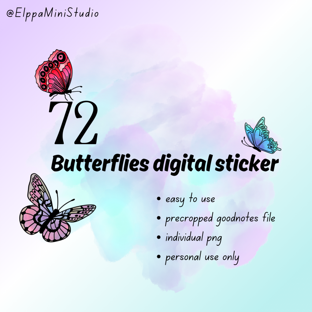 72 Butterflies digital sticker