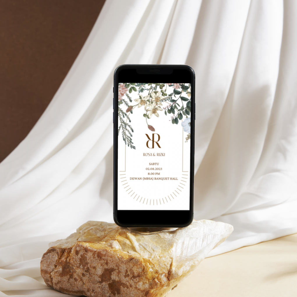 Fully Editable Digital Flowery Wedding Invitation Template, Wedding Invitation Video, Aesthetic Wedding Invitation