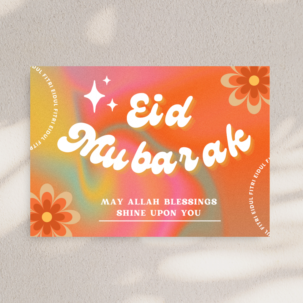 EID AL-FITR CARD, HARI RAYA CARD, EID GREETING CARD, AESTHETIC RAYA CARD, AESTHETIC EID CARD