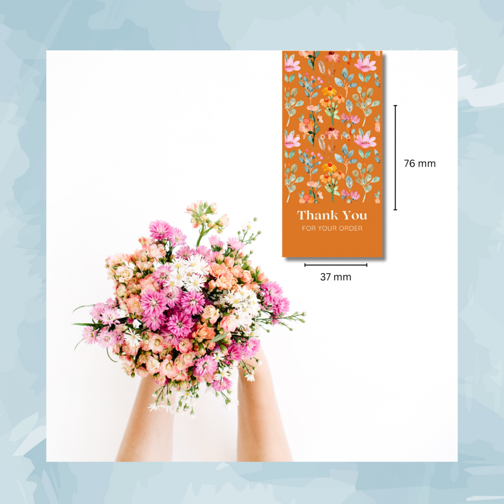 6 Floral Beautiful Thank You Card Tags Label