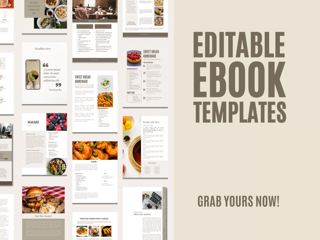 Essential Recipe Ebook Bundle | Cookbook Templates | Minimalist PLR Recipes | DIY Nutrition Kit | Workbook Ebook Template | Recipes Template