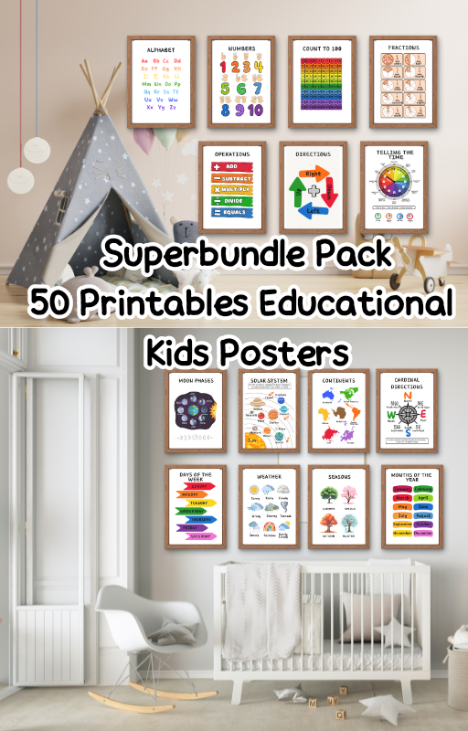 50 printables educational kids posters