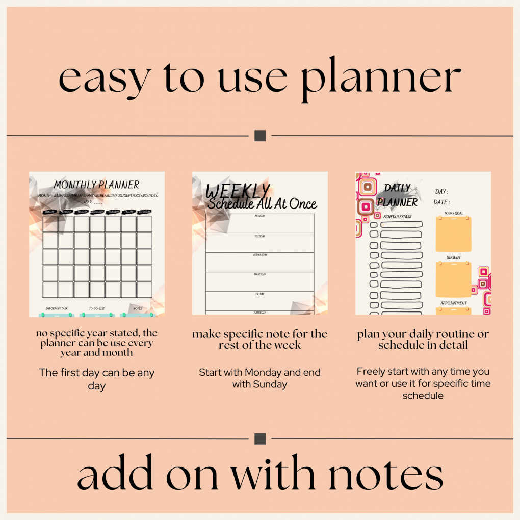 All In 1 Simple Planner | My Digital Bestfriend | Simple Planner | Monthly, Weekly, Daily Planner |