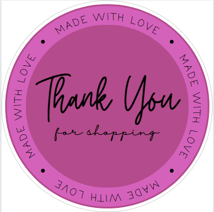 cute purple thank you sticker with simple design