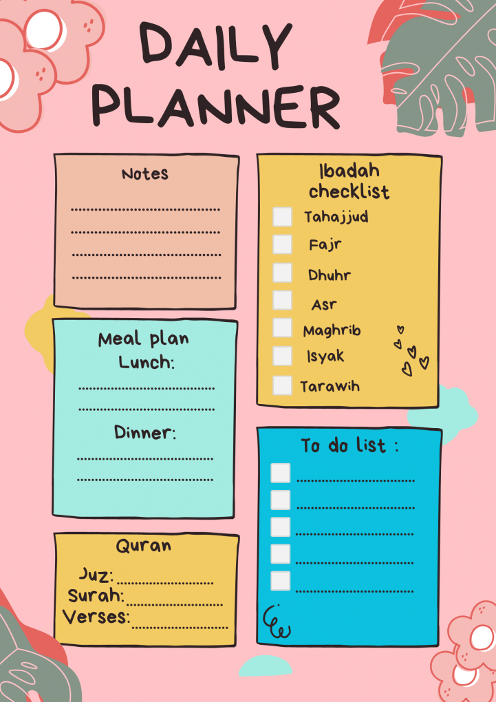 Daily planner as muslim