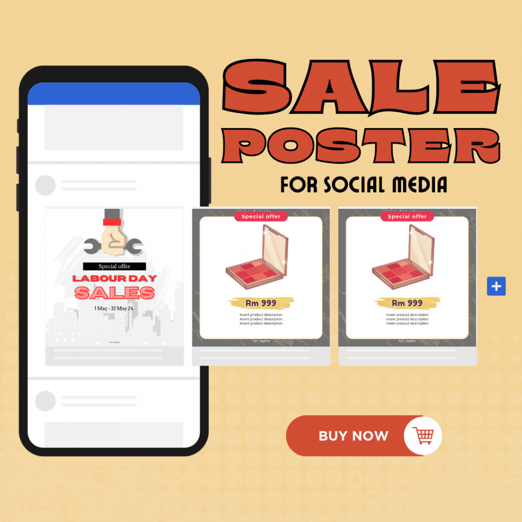 Labour Day Sales Poster / Template Promosi Jualan / Sales Social Media / Mega Sales Poster / Poster Design