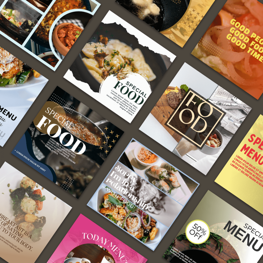 70 Template Makanan Untuk Instagram Post| Template Untuk Business, Social Media Content
