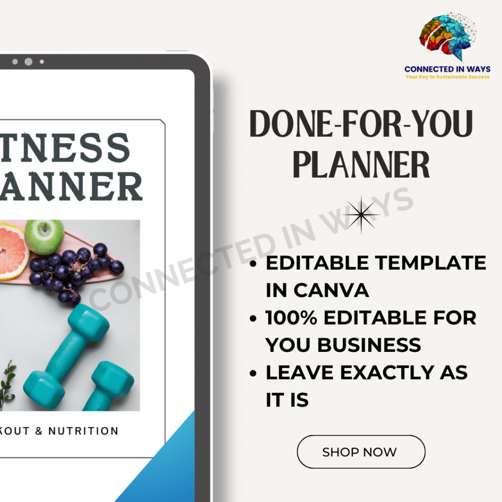 Fitness Planner Template with MRR/PLR, Workout Planner, Nutrition Planner, Printable Planner, Done-for-You Editable Template