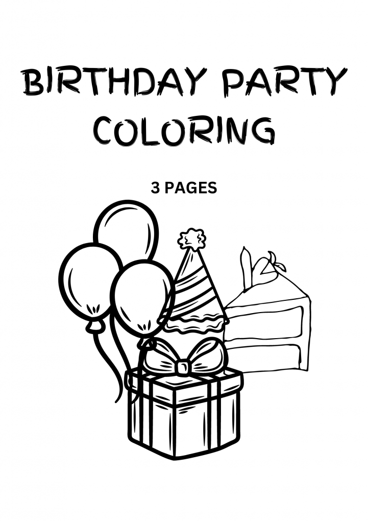 KIDS BIRTHDAY COLORING/ BIRTHDAY PARTY COLORING