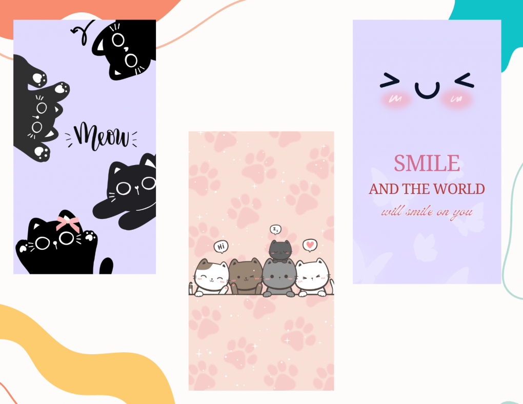 Cute pastel wallpaper (template and png version)